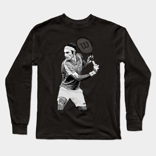 Roger Federer Long Sleeve T-Shirt by kira